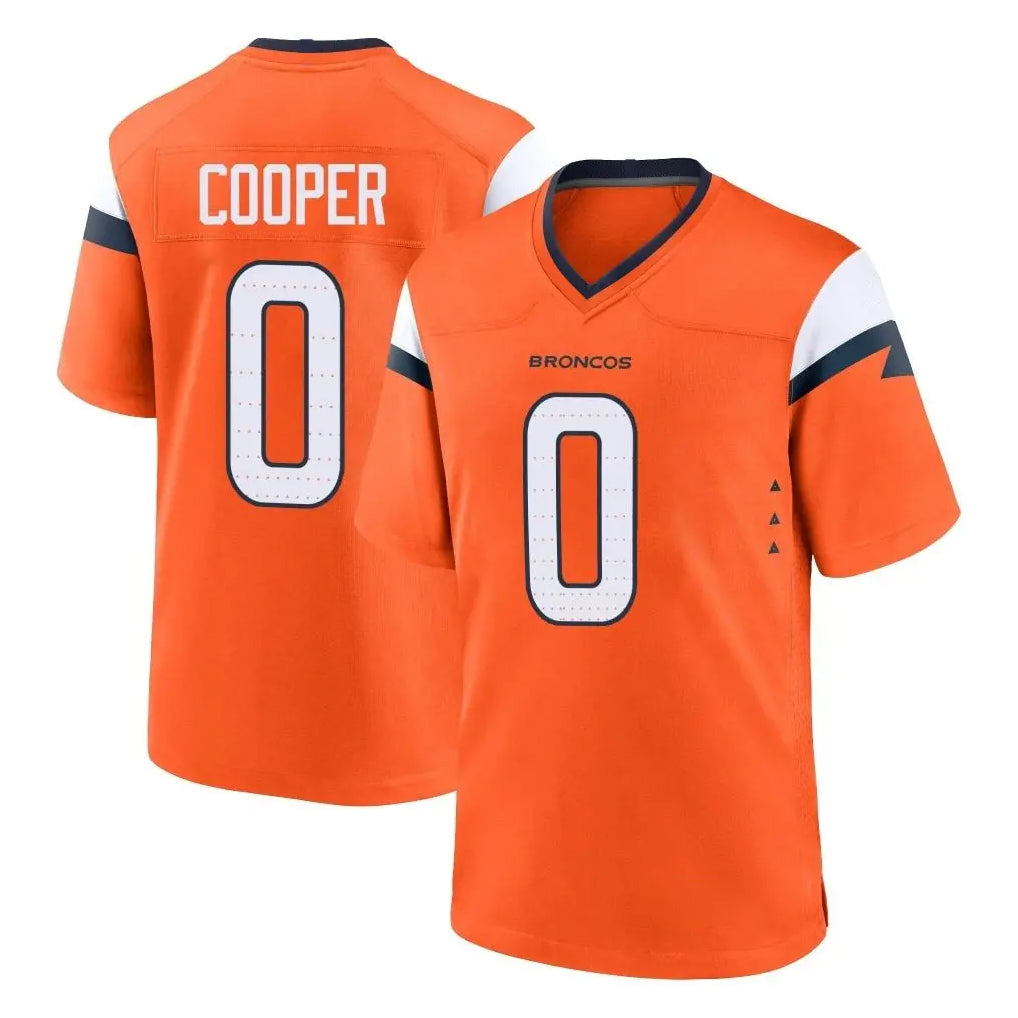 Blackjersey D.Broncos #0 Jonathon Cooper Player Orange Home Game Stitched Jerseys