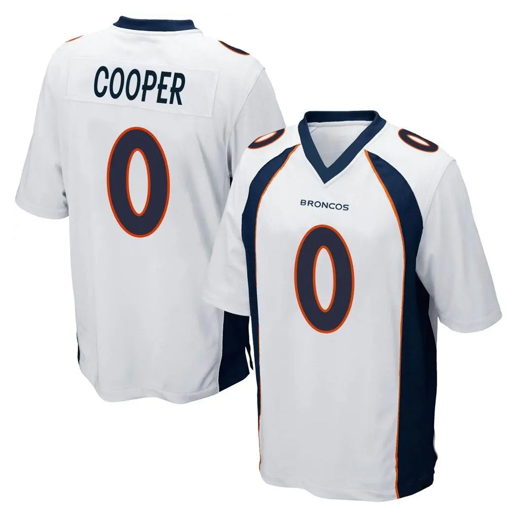 Blackjersey D.Broncos #0 Jonathon Cooper Player White Game Stitched Jerseys