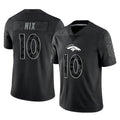 Blackjersey D.Broncos #10 Bo Nix Player Black Reflective Limited Stitched Jerseys