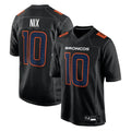 Blackjersey D.Broncos #10 Bo Nix Player Carbon Black Fashion Limited Game Stitched Jerseys