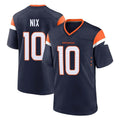 Blackjersey D.Broncos #10 Bo Nix Player Navy Limited Vapor F.U.S.E. Home Game Stitched Jerseys