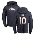 Blackjersey D.Broncos #10 Bo Nix Player Navy Pullover Hoodie Limited Stitched Jerseys