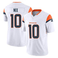 Blackjersey D.Broncos #10 Bo Nix Player White Limited Vapor F.U.S.E. Home Game Stitched Jerseys