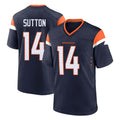 Blackjersey D.Broncos #14 Courtland Sutton Player Navy Home Game Stitched Jerseys