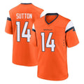 Blackjersey D.Broncos #14 Courtland Sutton Player Orange Home Game Stitched Jerseys