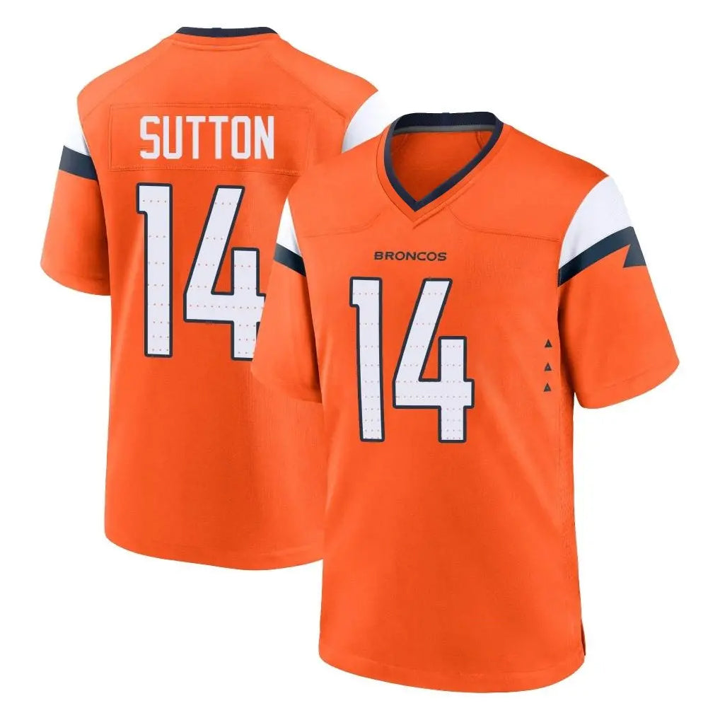 Blackjersey D.Broncos #14 Courtland Sutton Player Orange Home Game Stitched Jerseys