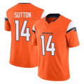Blackjersey D.Broncos #14 Courtland Sutton Player Orange Vapor F.U.S.E. Limited Home Game Stitched Jerseys