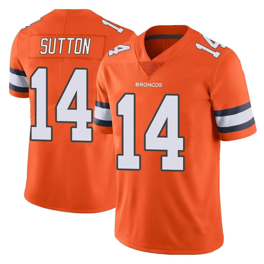 Blackjersey D.Broncos #14 Courtland Sutton Player Orange Vapor Untouchable Limited Home Game Stitched Jerseys