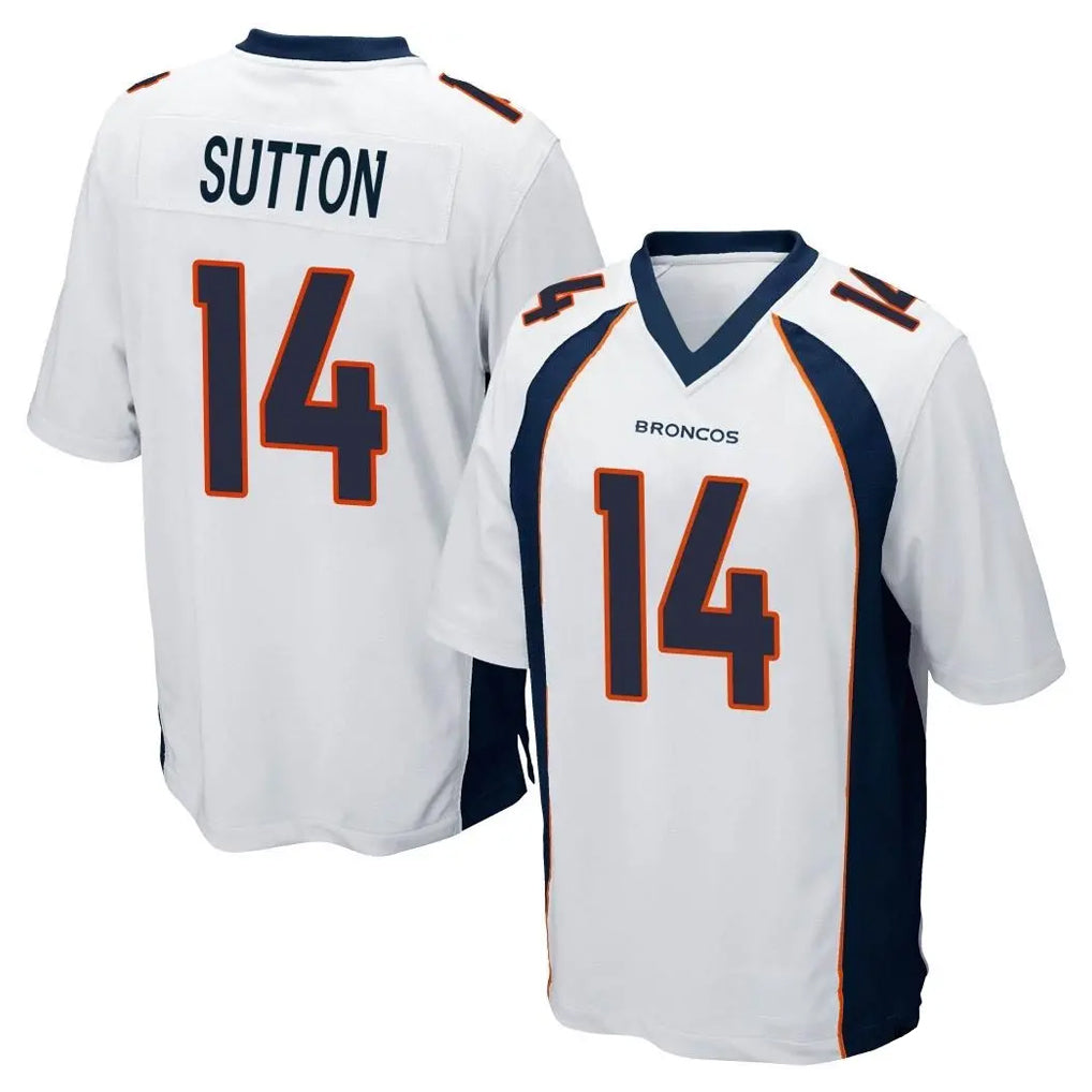 Blackjersey D.Broncos #14 Courtland Sutton Player White Game Stitched Jerseys