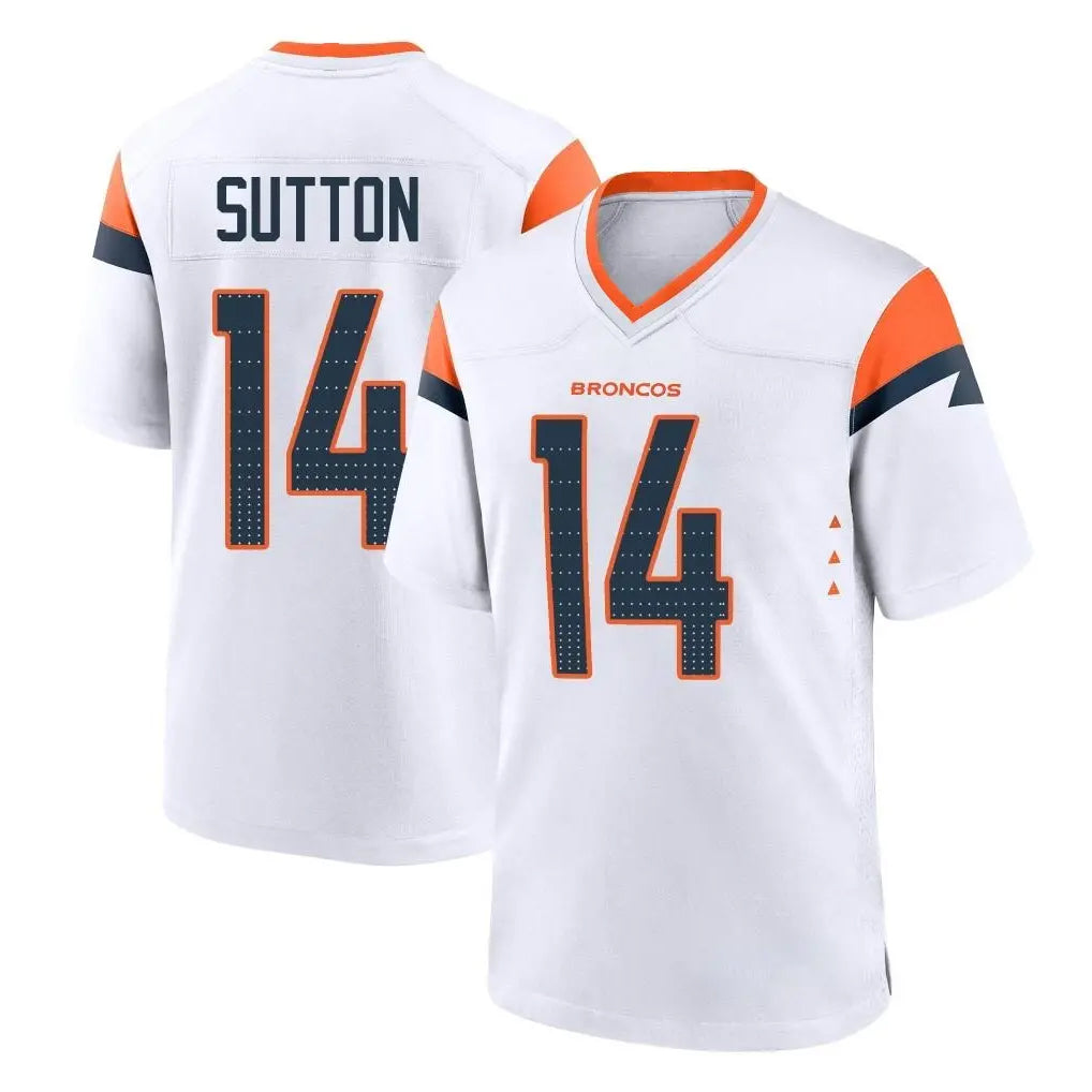 Blackjersey D.Broncos #14 Courtland Sutton Player White Home Game Stitched Jerseys