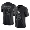 Blackjersey D.Broncos #15 Nik Bonitto Player Black Reflective Limited Stitched Jerseys