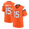 Blackjersey D.Broncos #15 Nik Bonitto Player Orange Home Game Stitched Jerseys