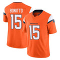 Blackjersey D.Broncos #15 Nik Bonitto Player Orange Vapor F.U.S.E. Limited Home Game Stitched Jerseys