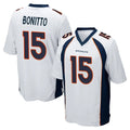 Blackjersey D.Broncos #15 Nik Bonitto Player White Game Stitched Jerseys