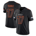 Blackjersey D.Broncos #17 Jaylen Waddle Player Black Impact Limited Game Stitched Jerseys