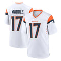 Blackjersey D.Broncos #17 Jaylen Waddle Player White Home Game Stitched Jerseys