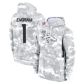 Blackjersey D.Broncos #1 Evan Engram Player Arctic Camo Salute to Service Hoodies Limited Game Stitched Jerseys