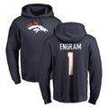 Blackjersey D.Broncos #1 Evan Engram Player Navy Pullover Hoodie Limited Stitched Jerseys
