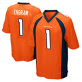 Blackjersey D.Broncos #1 Evan Engram Player Orange Color Home Game Stitched Jerseys