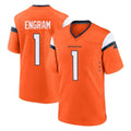 Blackjersey D.Broncos #1 Evan Engram Player Orange Home Game Stitched Jerseys