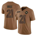 Blackjersey D.Broncos #21 Riley Moss Player Brown Salute To Service Limited Stitched Jerseys