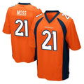 Blackjersey D.Broncos #21 Riley Moss Player Orange Color Home Game Stitched Jerseys