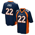 Blackjersey D.Broncos #22 Brandon Jones Player Navy Game Stitched Jerseys