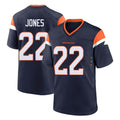 Blackjersey D.Broncos #22 Brandon Jones Player Navy Home Game Stitched Jerseys