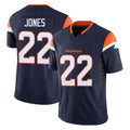 Blackjersey D.Broncos #22 Brandon Jones Player Navy Limited Vapor F.U.S.E. Home Game Stitched Jerseys