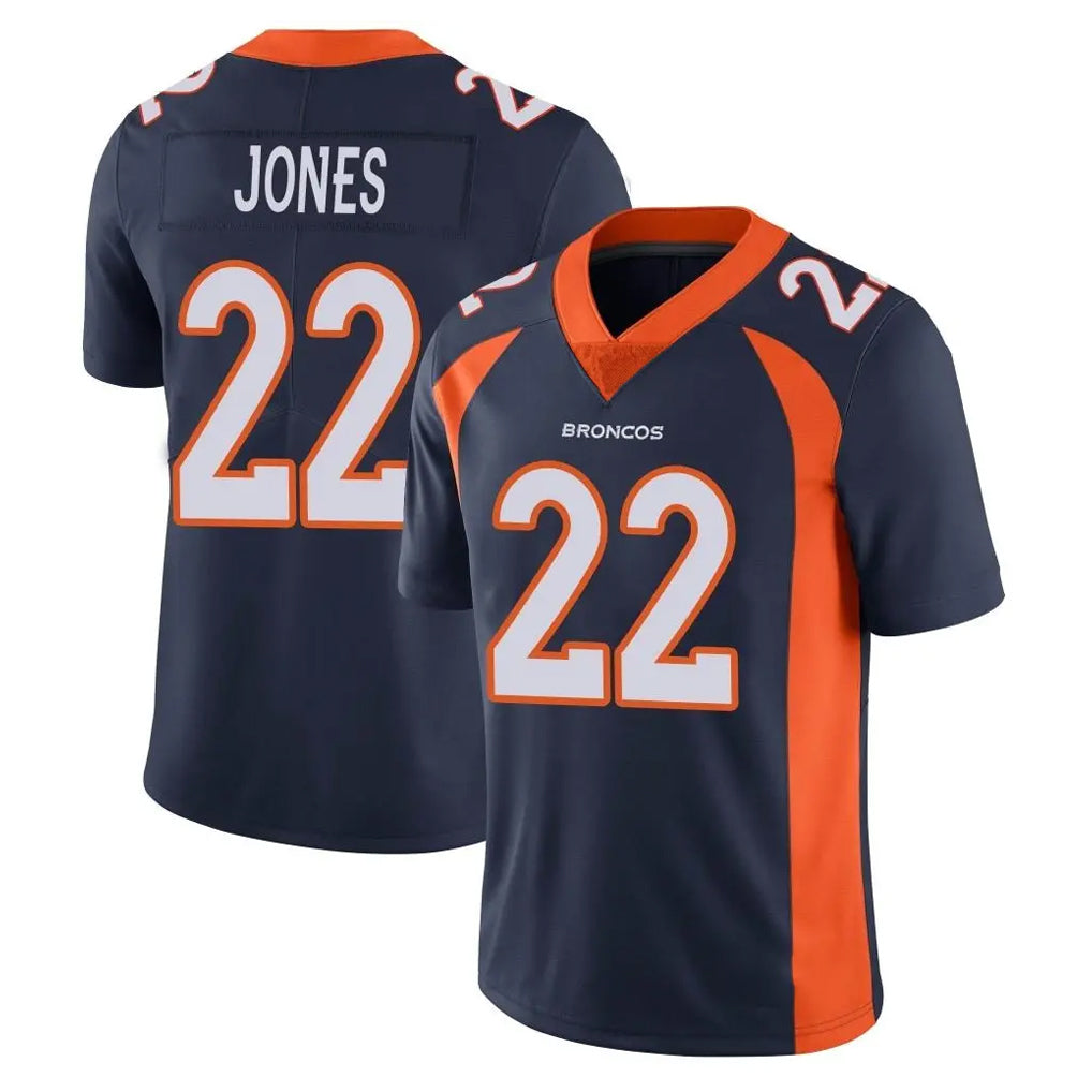 Blackjersey D.Broncos #22 Brandon Jones Player Navy Vapor Untouchable Limited Game Stitched Jerseys
