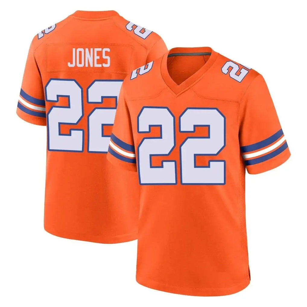 Blackjersey D.Broncos #22 Brandon Jones Player Orange Alternate Collection Throwback Game Stitched Jerseys