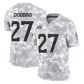 Blackjersey D.Broncos #27 J.K. Dobbins Player Arctic Camo Salute To Service Limited Stitched Jerseys