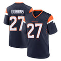 Blackjersey D.Broncos #27 J.K. Dobbins Player Navy Home Game Stitched Jerseys