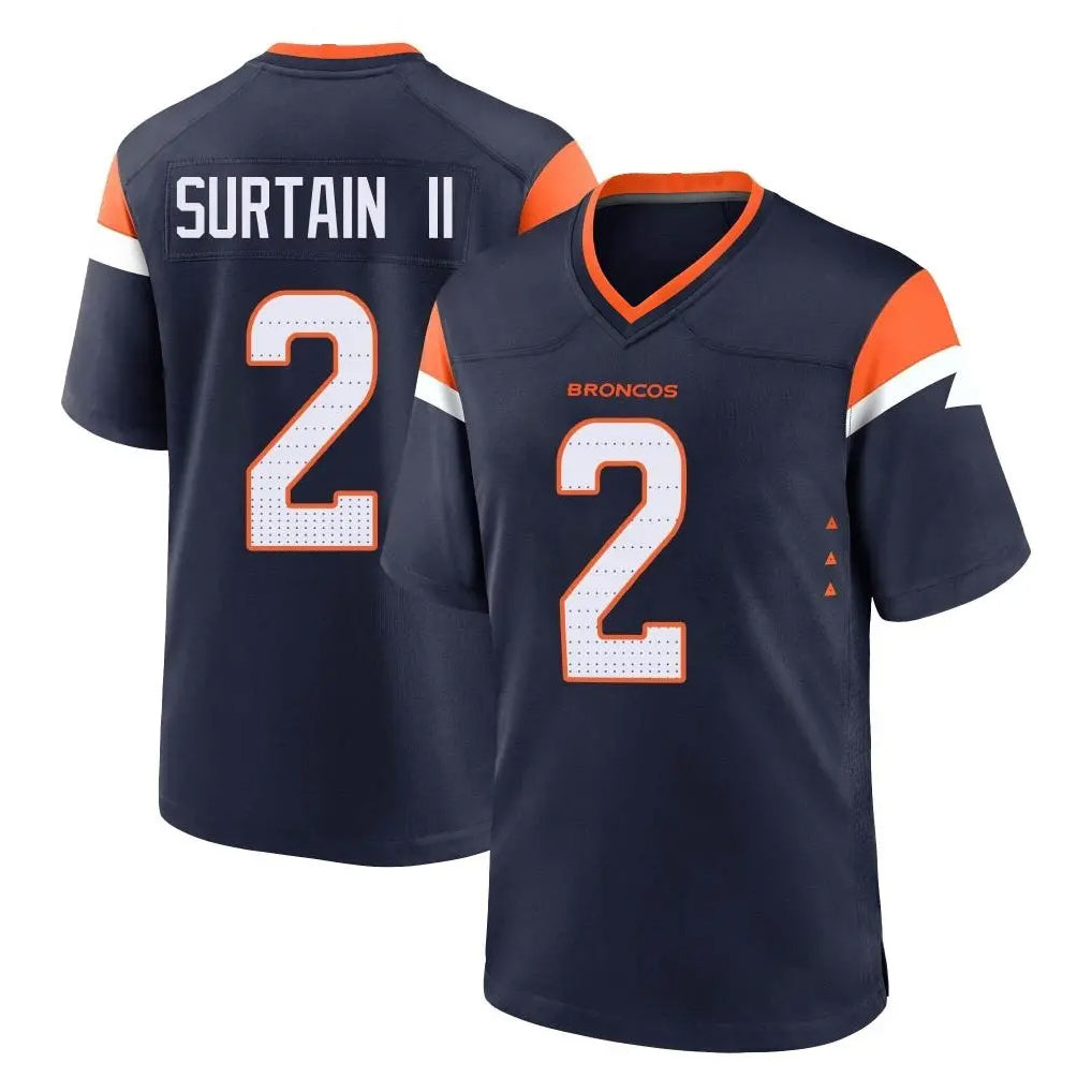Blackjersey D.Broncos #2 Pat Surtain II Player Navy Home Game Stitched Jerseys