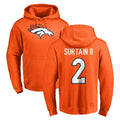 Blackjersey D.Broncos #2 Pat Surtain II Player Orange Pullover Hoodie Limited Stitched Jerseys