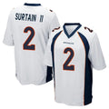 Blackjersey D.Broncos #2 Pat Surtain II Player White Game Stitched Jerseys