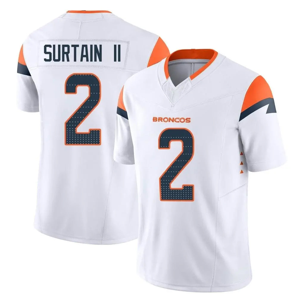 Blackjersey D.Broncos #2 Pat Surtain II Player White Limited Vapor F.U.S.E. Home Game Stitched Jerseys