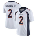 Blackjersey D.Broncos #2 Pat Surtain II Player White Vapor Untouchable Limited Home Game Stitched Jerseys