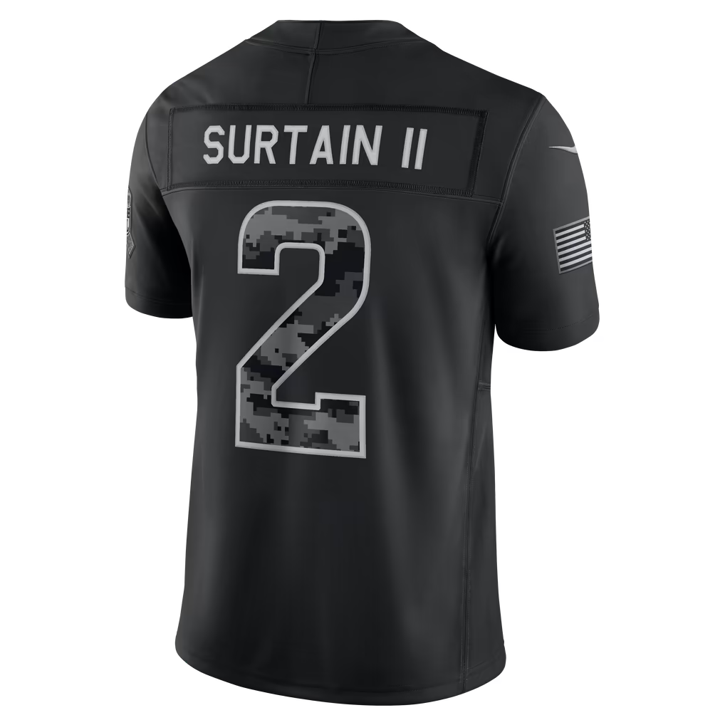 Blackjersey  D.Broncos #2 Patrick Surtain II Black 2026 Salute to Service Stitched Limited Jersey