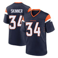 Blackjersey D.Broncos #34 JL Skinner Player Navy Home Game Stitched Jerseys