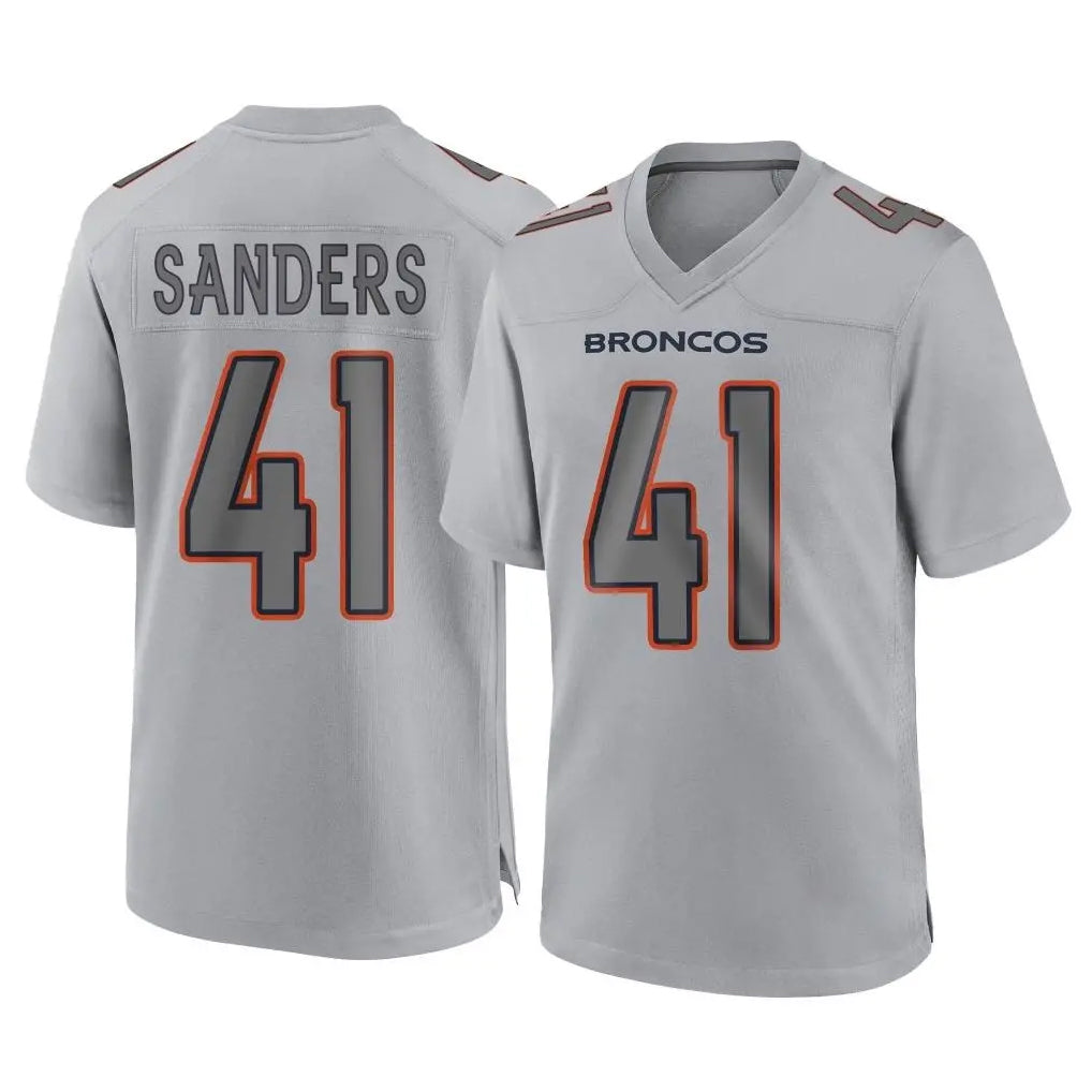 Blackjersey D.Broncos #41 Drew Sanders Player Gray Atmosphere Fashion Limited Game Stitched Jerseys