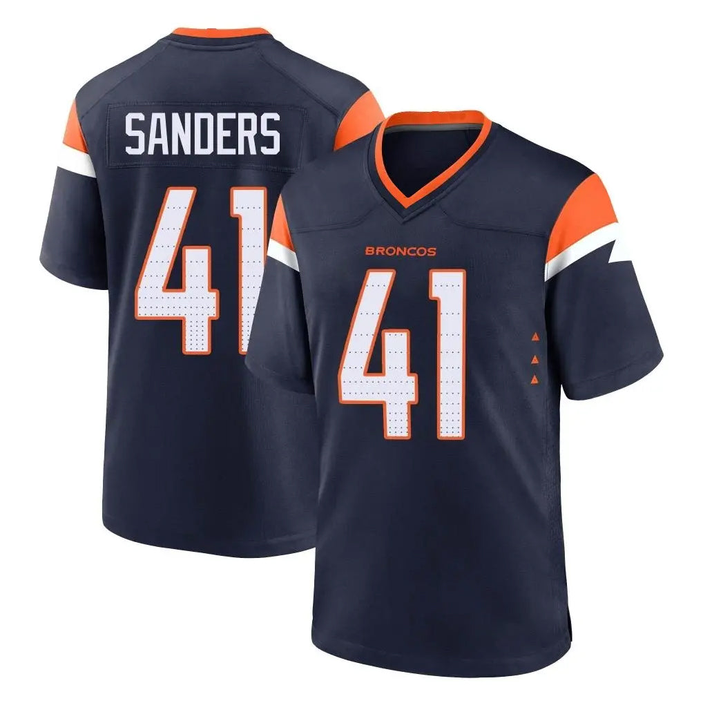 Blackjersey D.Broncos #41 Drew Sanders Player Navy Home Game Stitched Jerseys