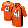 Blackjersey D.Broncos #41 Drew Sanders Player Orange Color Home Game Stitched Jerseys