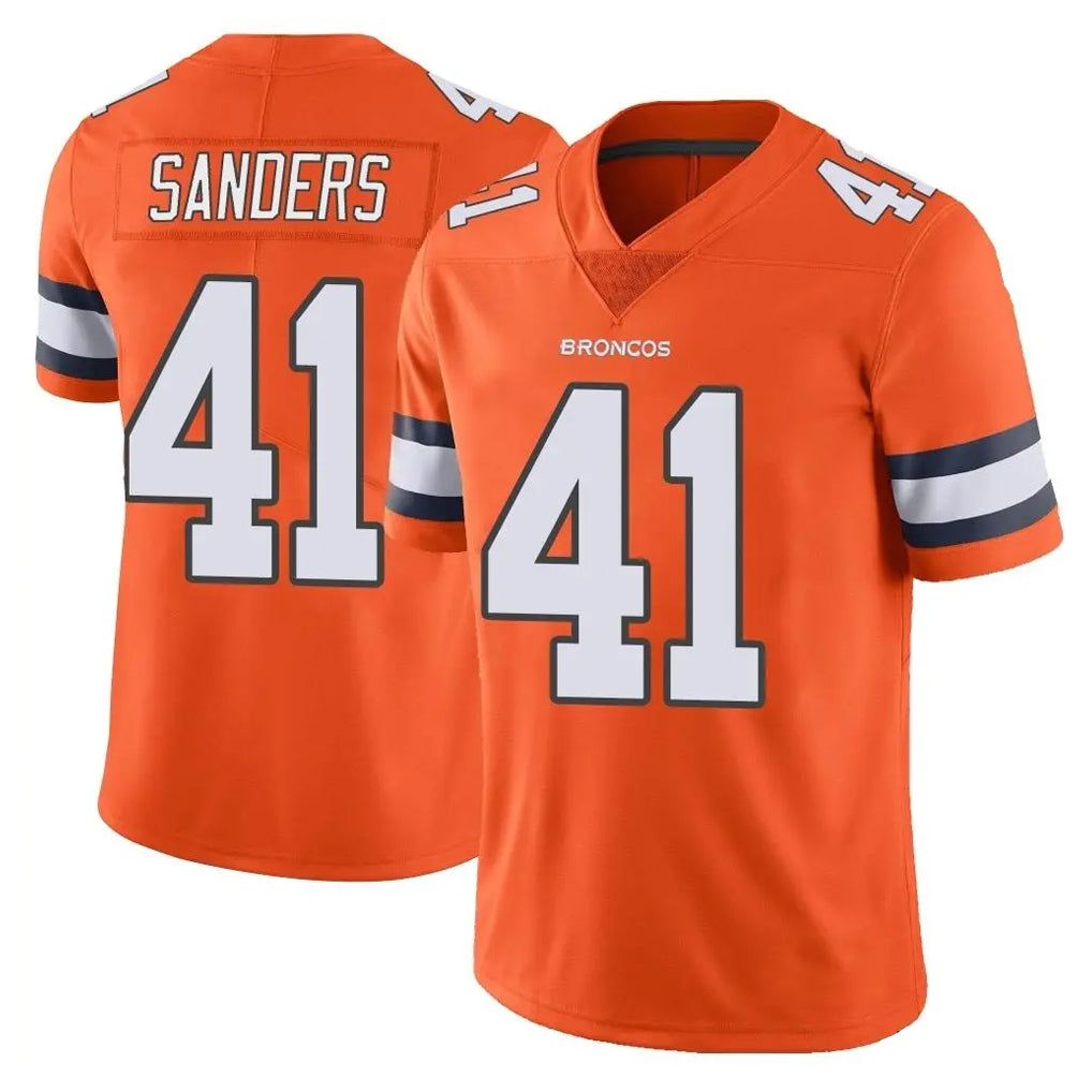 Blackjersey D.Broncos #41 Drew Sanders Player Orange Vapor Untouchable Limited Home Game Stitched Jerseys