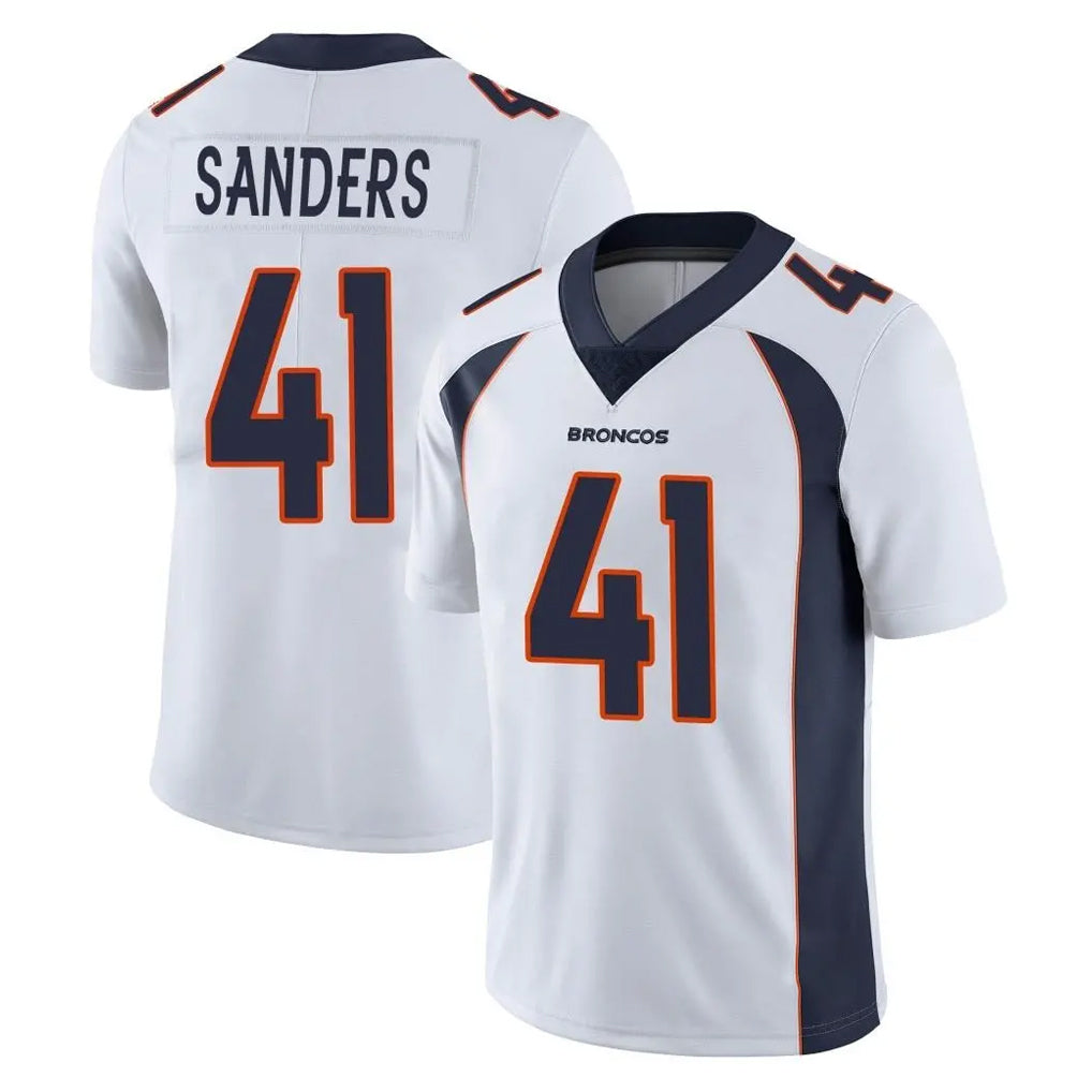 Blackjersey D.Broncos #41 Drew Sanders Player White Vapor Untouchable Limited Home Game Stitched Jerseys