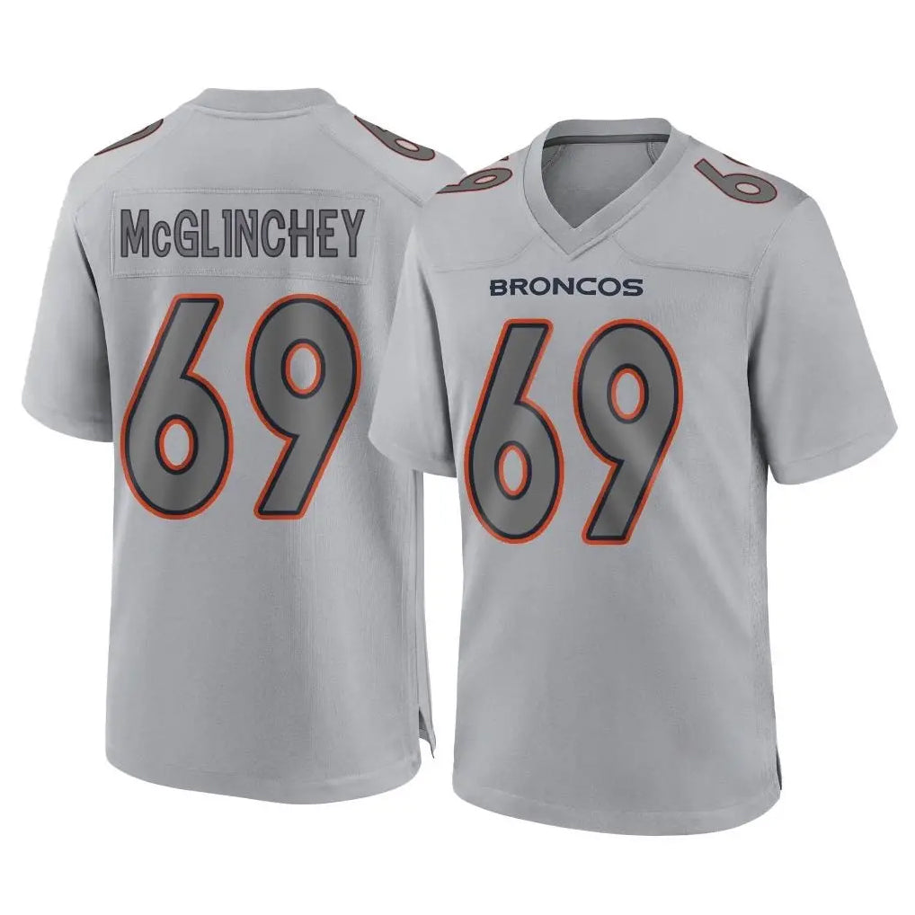 Blackjersey D.Broncos #69 Mike McGlinchey Player Gray Atmosphere Fashion Limited Game Stitched Jerseys
