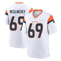 Blackjersey D.Broncos #69 Mike McGlinchey Player White Home Game Stitched Jerseys