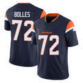 Blackjersey D.Broncos #72 Garett Bolles Player Navy Limited Vapor F.U.S.E. Home Game Stitched Jerseys
