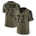 Blackjersey D.Broncos #72 Garett Bolles Player Olive Salute To Service Limited Game Stitched Jerseys