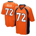 Blackjersey D.Broncos #72 Garett Bolles Player Orange Color Home Game Stitched Jerseys
